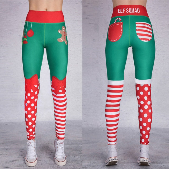 Sexy Yoga Pants Christmas 3D Santa Claus Printed Leggings High Waist Sports Leggings Fitness Women's Sports Tights - unitedstatesgoods