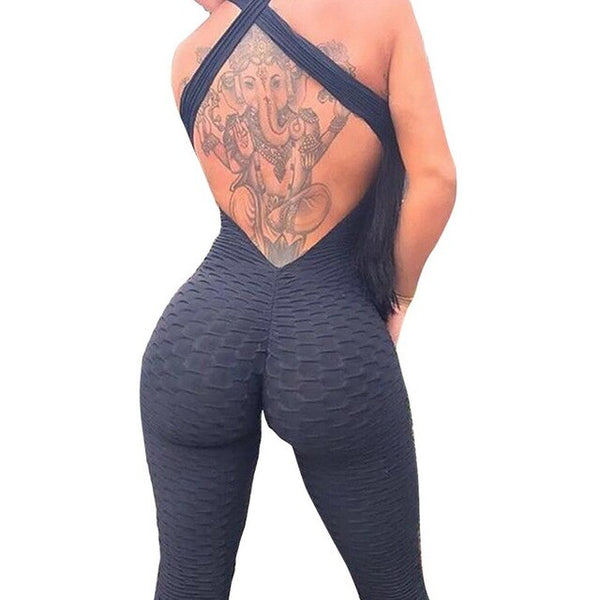 Sfit 2019 Women's Sports Set Backless Playsuit Fitness Tights Jumpsuits Costume Yoga  Suit Gym Bodysuit Tracksuit Gym Sport Set - unitedstatesgoods