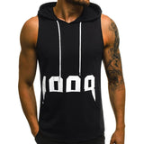 Tank Top Of Men Fitness Muscle Print Sleeveless Hooded Mens Gym Clothing Bodybuilding Pocket 2019 Undershirt Male Clothes - unitedstatesgoods