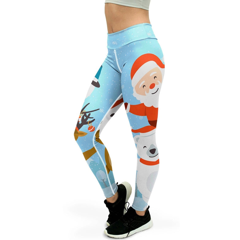 Women Fashion Christmas High Waist Pants Leggings Running Yoga Pants Tights Trousers Gym Leggings for Ladies Fitness Sportswear - unitedstatesgoods