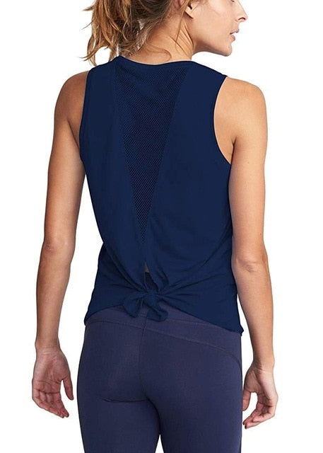 Women Gym Shirt Summer Yoga Tank Top Quick Dry Mesh Sport Vest Women Fitness Clothes Sleeveless Workout Shirt Running Sportswear - unitedstatesgoods