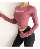 Women Sexy Long Sleeve Crop Top fitness T-shirts camouflage Yoga shirt Gym Top Sexy sports T shirt  Workout Running clothes - unitedstatesgoods