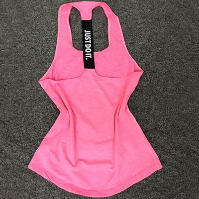 Women Sleeveless Fitness Vest Exercise Workout Sports T-Shirts Fitness Running Sport Vest Yoga top Gym Clothing T-Shirt - unitedstatesgoods