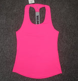 Women Sleeveless Fitness Vest Exercise Workout Sports T-Shirts Fitness Running Sport Vest Yoga top Gym Clothing T-Shirt - unitedstatesgoods