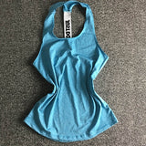 Women Sleeveless Fitness Vest Exercise Workout Sports T-Shirts Fitness Running Sport Vest Yoga top Gym Clothing T-Shirt - unitedstatesgoods