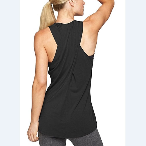 Women Summer Gym Shirt Yoga Tank Top Quick Dry Sport Vest Women Fitness Clothes Sleeveless Workout Shirt Running Tops Sportswear - unitedstatesgoods