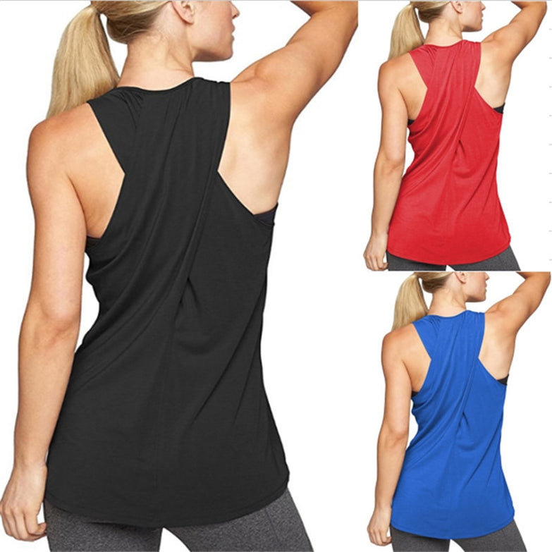 Women Summer Gym Shirt Yoga Tank Top Quick Dry Sport Vest Women Fitness Clothes Sleeveless Workout Shirt Running Tops Sportswear - unitedstatesgoods