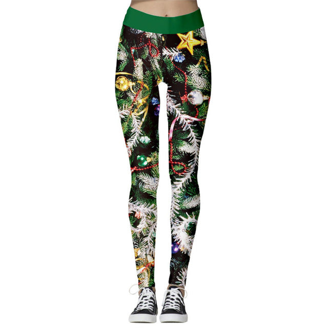 Women's High Waist Leggings 2019 Snowflake Christmas Printing Leggings Bottoms Breathable Merry Christmas Pants Fitness Leggins - unitedstatesgoods