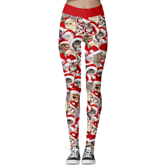 Women's High Waist Leggings 2019 Snowflake Christmas Printing Leggings Bottoms Breathable Merry Christmas Pants Fitness Leggins - unitedstatesgoods