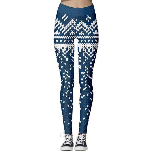 Women's High Waist Leggings 2019 Snowflake Christmas Printing Leggings Bottoms Breathable Merry Christmas Pants Fitness Leggins - unitedstatesgoods