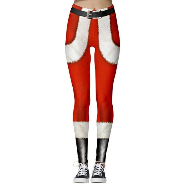 Women's High Waist Leggings 2019 Snowflake Christmas Printing Leggings Bottoms Breathable Merry Christmas Pants Fitness Leggins - unitedstatesgoods