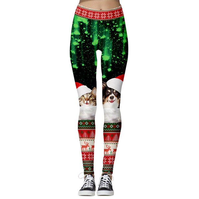 Women's High Waist Leggings 2019 Snowflake Christmas Printing Leggings Bottoms Breathable Merry Christmas Pants Fitness Leggins - unitedstatesgoods