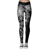 Women's High Waist Leggings 2019 Snowflake Christmas Printing Leggings Bottoms Breathable Merry Christmas Pants Fitness Leggins - unitedstatesgoods