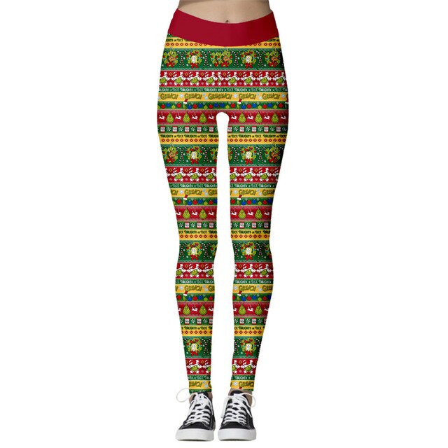 Women's High Waist Leggings 2019 Snowflake Christmas Printing Leggings Bottoms Breathable Merry Christmas Pants Fitness Leggins - unitedstatesgoods