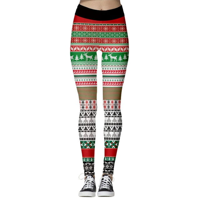 Women's High Waist Leggings 2019 Snowflake Christmas Printing Leggings Bottoms Breathable Merry Christmas Pants Fitness Leggins - unitedstatesgoods