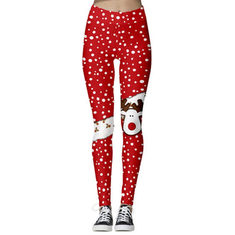 Women's High Waist Leggings 2019 Snowflake Christmas Printing Leggings Bottoms Breathable Merry Christmas Pants Fitness Leggins - unitedstatesgoods