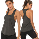 Women's Sleeveless O Neck Sports Vest Base Layer Top Stretch Moisture Wicking Breathable Fitness Gym Yoga Shirts - unitedstatesgoods