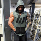 YEMEKE Hoodie sleeveless Patchwork Mens Fitness Casual Pullover Sweatshirts Streetwear 2018 Spring Winter Hoodie - unitedstatesgoods