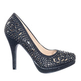 Cassie70 by Delicacy, Sparkling High Heel Dress Pump w Round Toe, Glitter & Rhinestones - unitedstatesgoods