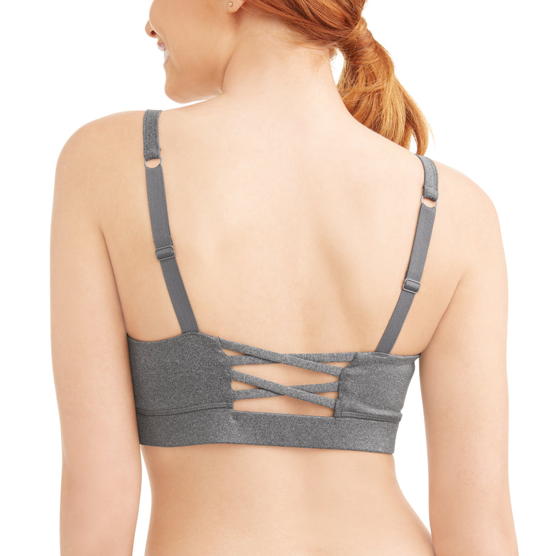 Women's Core Active Lattice Back Cami Sports Bra with Retractable Straps - unitedstatesgoods