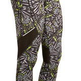 Women's Active Allover Print Performance Capri Legging with Mesh Inserts - unitedstatesgoods