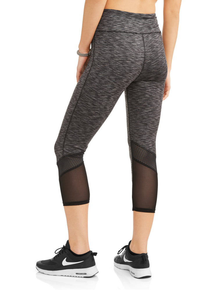 Women's Mixed Mesh Performance Capri Legging - unitedstatesgoods