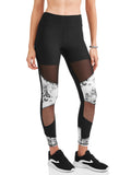 N.Y.L. Sport Women's Floral Print and Mesh Insert Performance Legging - unitedstatesgoods