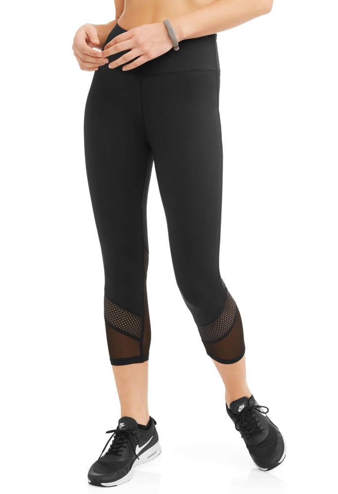 Women's Mixed Mesh Performance Capri Legging - unitedstatesgoods