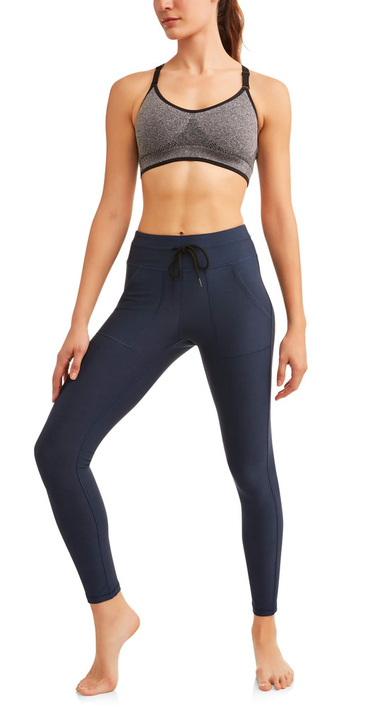 N.Y.L. Sport Women's Active Drawstring Performance Legging With Front Pockets - unitedstatesgoods