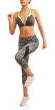 Women's Active Allover Print Performance Capri Legging with Mesh Inserts - unitedstatesgoods