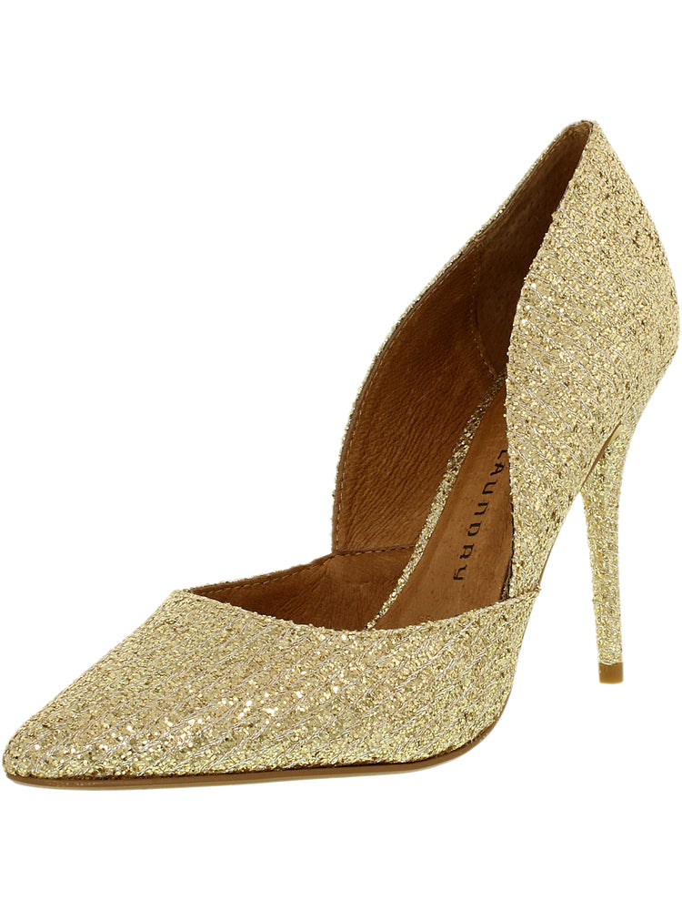 Chinese Laundry Women's Stilo Suede Champagne Glitter Ankle-High Pump - 7.5M - unitedstatesgoods