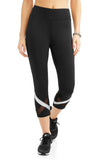 Women's Shine Stripe Powermesh Performance Capri Legging - unitedstatesgoods