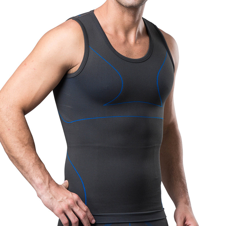 Men Elastic Gym Breathable Sport Compression O Neck Tank Top - unitedstatesgoods