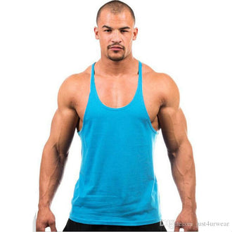 Candy Color Tank Tops Men Summer GYM Fitness Casual Loose Athletic Vests Sleeveless Tanks Tee - unitedstatesgoods