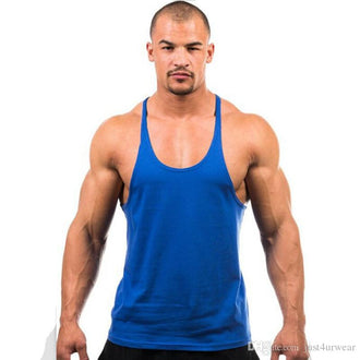 Candy Color Tank Tops Men Summer GYM Fitness Casual Loose Athletic Vests Sleeveless Tanks Tee - unitedstatesgoods
