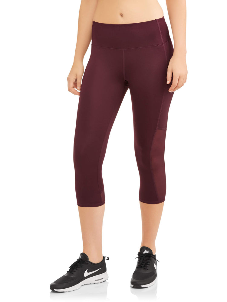 Women's Core Active Mesh Insert Performance Capri Legging - unitedstatesgoods