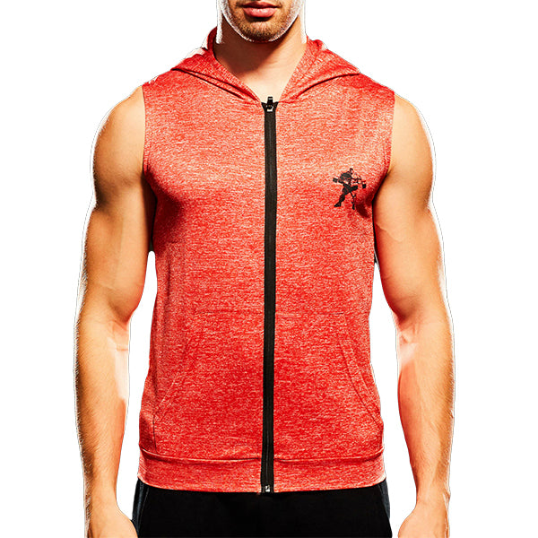 Mens Fashion Zip Up Fitness Running Hooded Vest - unitedstatesgoods