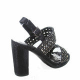 Jain-17 Women's Sexy Gemstone Perforated Slingback Chunky Heels Dress Shoes - unitedstatesgoods