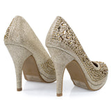 Cassie70 by Delicacy, Sparkling High Heel Dress Pump w Round Toe, Glitter & Rhinestones - unitedstatesgoods