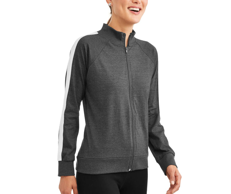 Women's Athleisure Essential Athletic Stripe Mockneck Jacket - unitedstatesgoods