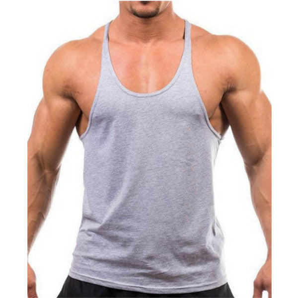 Men Summer Cotton Plain Gym Tank Top Sleeveless T-shirt Workout Bodybuilding Singlet - unitedstatesgoods