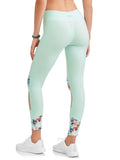 N.Y.L. Sport Women's Floral Print and Mesh Insert Performance Legging - unitedstatesgoods