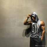 GYM Letters Print Tank Tops Men Athletic Fitness Casual Vest Sleeveless Hooded Loose tEE Summer Clothing Tops - unitedstatesgoods