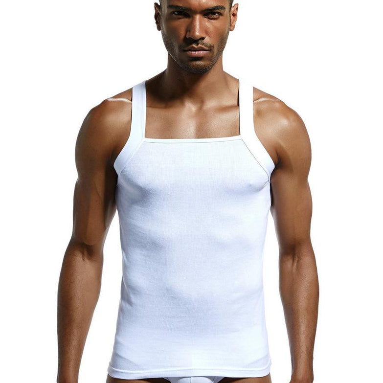 Men's Fashion Vest Home Sleep Casual Men Colete Cotton Tank Top Solid T-shirts Gay Sexy Top Clothes Sleeveless Garment - unitedstatesgoods