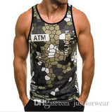 Men Casual Vests Athletic Active Tank Tops Camouflage Slim Fit Sleeveless Tshirts Tops - unitedstatesgoods