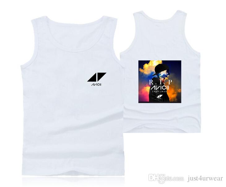 Mens Casual Tank Tops Summer Sleeveless T-shirt Vest Men Underwear Crew Neck Athletic Vest Sweden DJ Avicii Print Vests Tees Male Tops - unitedstatesgoods