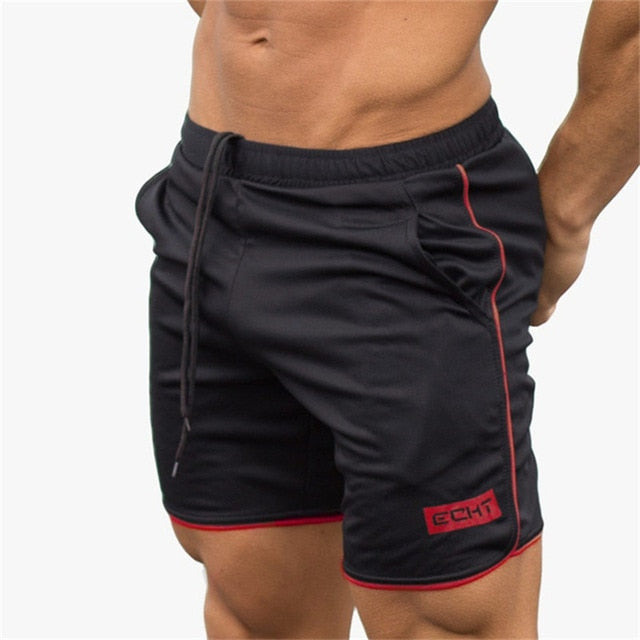 Men Summer Slim Shorts Gym Fitness Bodybuilding Running Jogging Training Male Short Pant Knee Length Breathable Mesh Sportswear - unitedstatesgoods