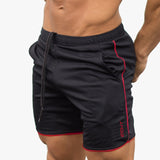 Men Summer Slim Shorts Gym Fitness Bodybuilding Running Jogging Training Male Short Pant Knee Length Breathable Mesh Sportswear - unitedstatesgoods