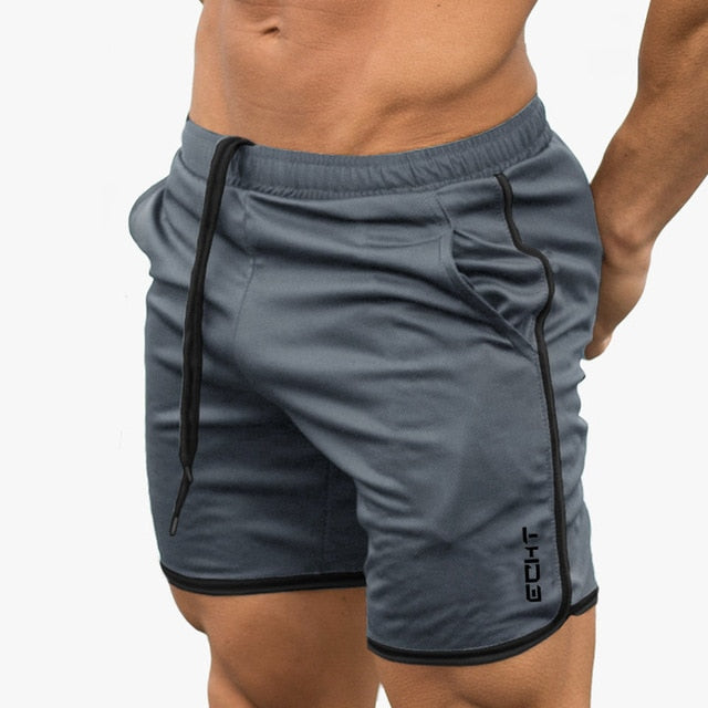 Men Summer Slim Shorts Gym Fitness Bodybuilding Running Jogging Training Male Short Pant Knee Length Breathable Mesh Sportswear - unitedstatesgoods