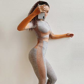 Orange Yoga Gym Shirts Workout Tops - unitedstatesgoods